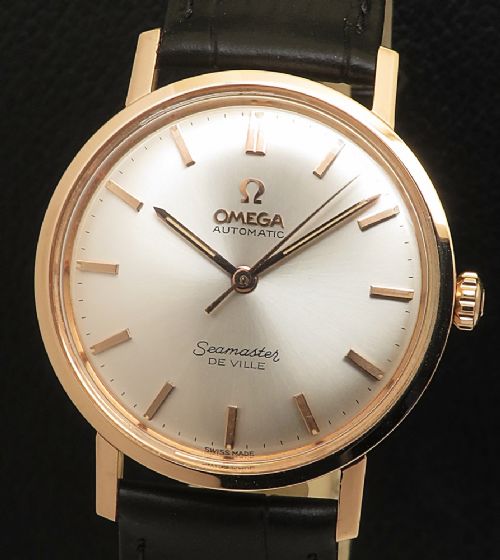 fig 2. Mint Original 18ct Rose Gold Omega Seamaster Deville With Boxes From 1962