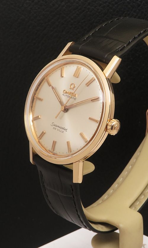 fig 3. Mint Original 18ct Rose Gold Omega Seamaster Deville With Boxes From 1962