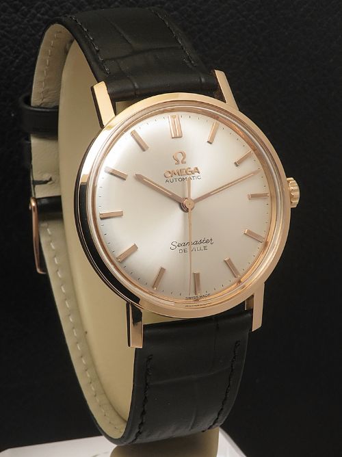 fig 4. Mint Original 18ct Rose Gold Omega Seamaster Deville With Boxes From 1962