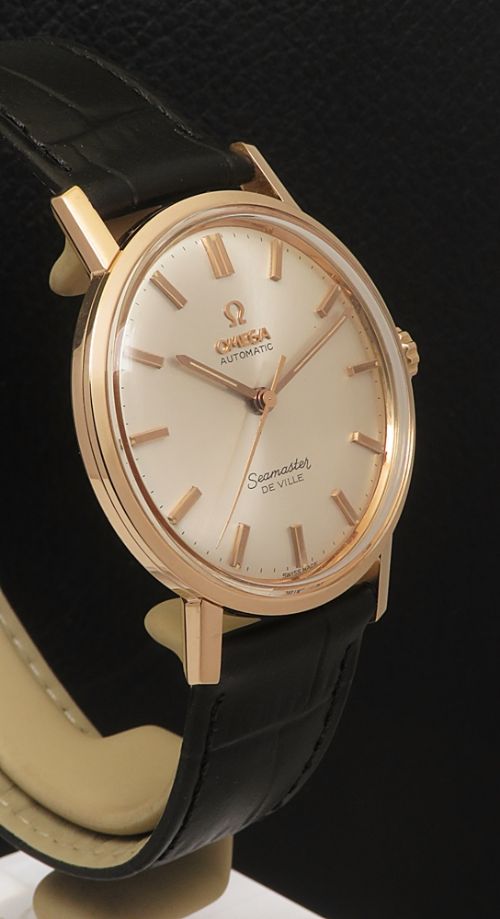 fig 5. Mint Original 18ct Rose Gold Omega Seamaster Deville With Boxes From 1962