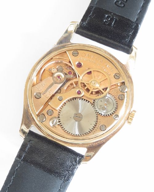 fig 4. Solid 9ct Gold Classic Black Dial Omega Calibre 286 from 1959