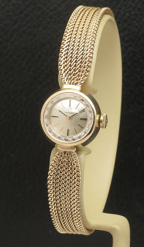 fig 1. Mint All Original Solid 9ct Gold Omega Sapphette Ladies Watch From 1961