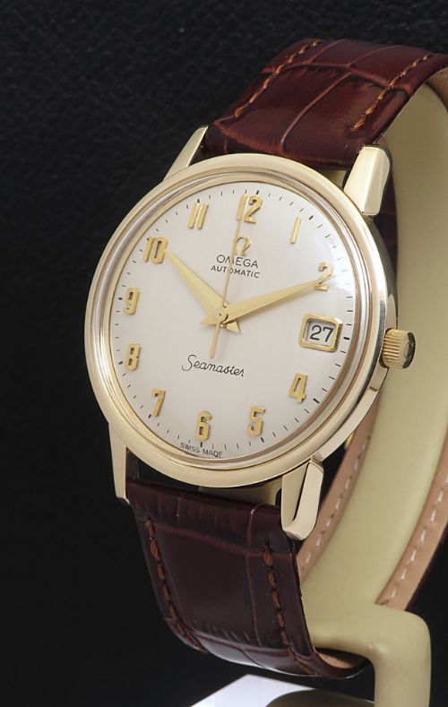 fig 2. Fully Restored Heavy solid 9ct gold Numeric Dial Omega Seamaster Automatic c1966