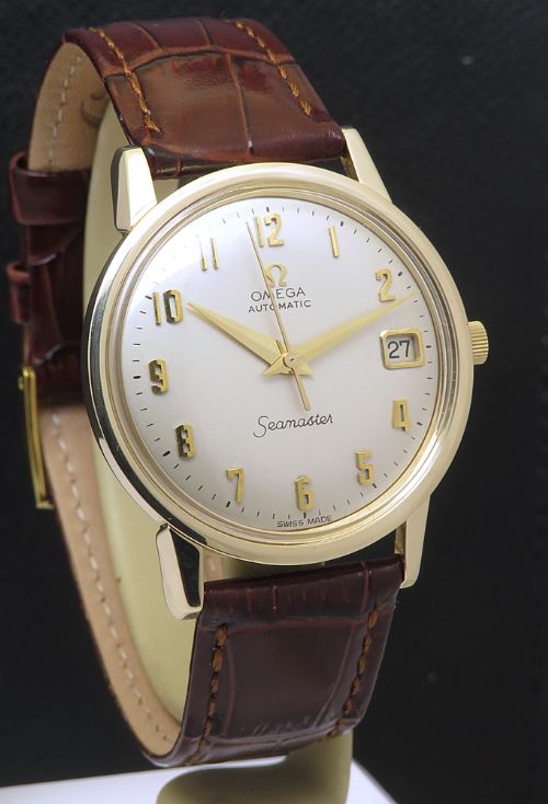 fig 3. Fully Restored Heavy solid 9ct gold Numeric Dial Omega Seamaster Automatic c1966