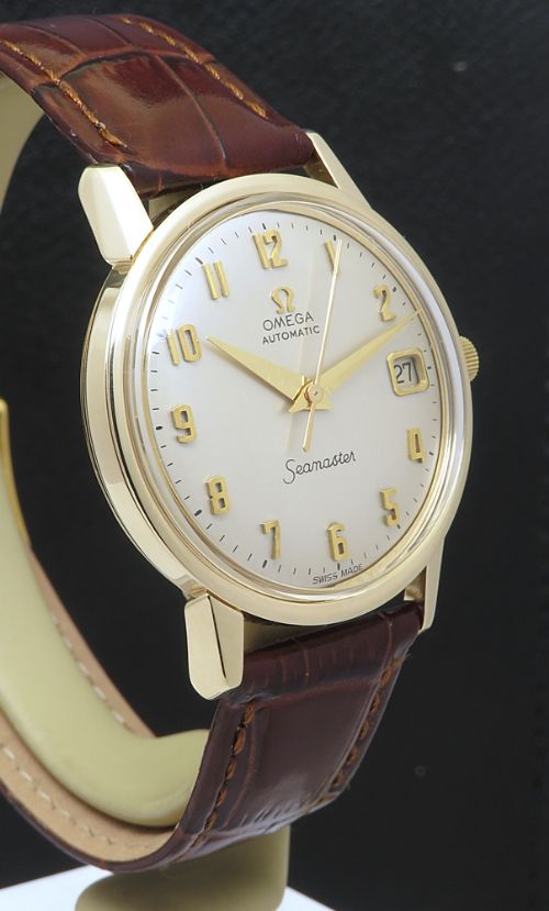 fig 4. Fully Restored Heavy solid 9ct gold Numeric Dial Omega Seamaster Automatic c1966