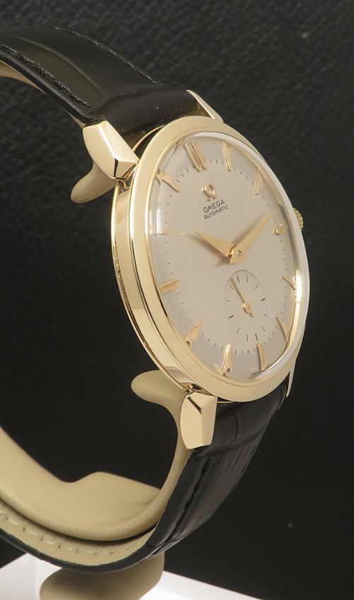 fig 2. Rare Solid 14ct Gold Omega Tresor Bumper Automatic Two Tone Dial c1953