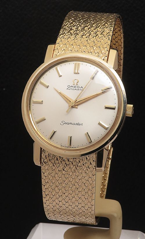 MUSEUM QUALITY UNWORN HEAVY SOLID 9CT GOLD OMEGA SEAMASTER BOX PAPERS 1967