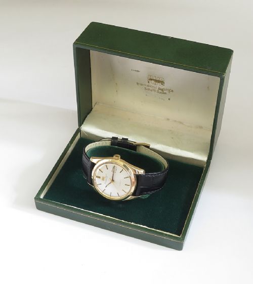 fig 5. Mint All Original Solid 18ct Gold IWC 8541B Automatic Chronometer 1969 with Box