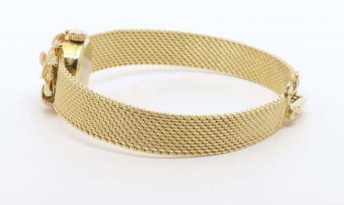 MINT SOLID 14CT GOLD OMEGA DIAMOND HOODED COCKTAIL WATCH FROM 1966 WITH BOX - ADDITIONAL PHOTO 7