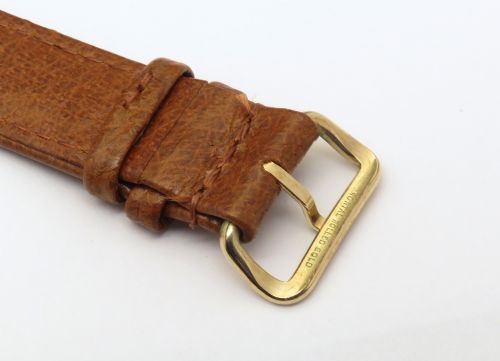 MUSEUM QUALITY UNWORN SOLID 9CT GOLD TREBEX WITH BOX PAPERWORK BUCKLE AND STRAP FULL SET FROM 1954 - ADDITIONAL PHOTO 6