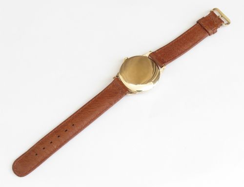 MUSEUM QUALITY UNWORN SOLID 9CT GOLD TREBEX WITH BOX PAPERWORK BUCKLE AND STRAP FULL SET FROM 1954 - ADDITIONAL PHOTO 8