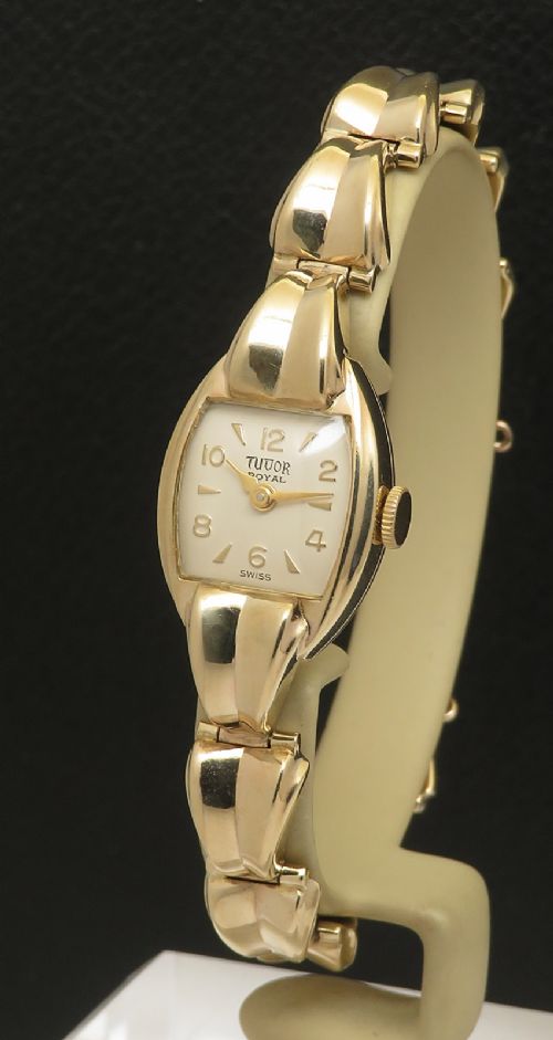 Solid 9ct Gold Rolex Tudor Royal Art Deco Ladies Cocktail Watch C1954