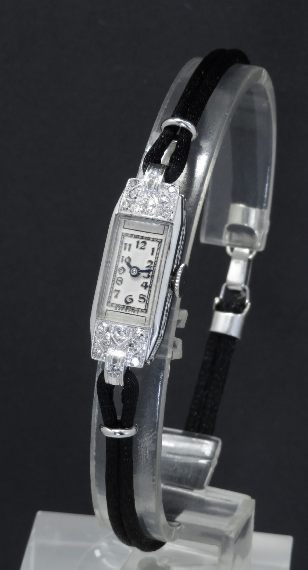 LOVELY LONGINES PLATINUM AND DIAMOND LADIES COCKTAIL WATCH C1940