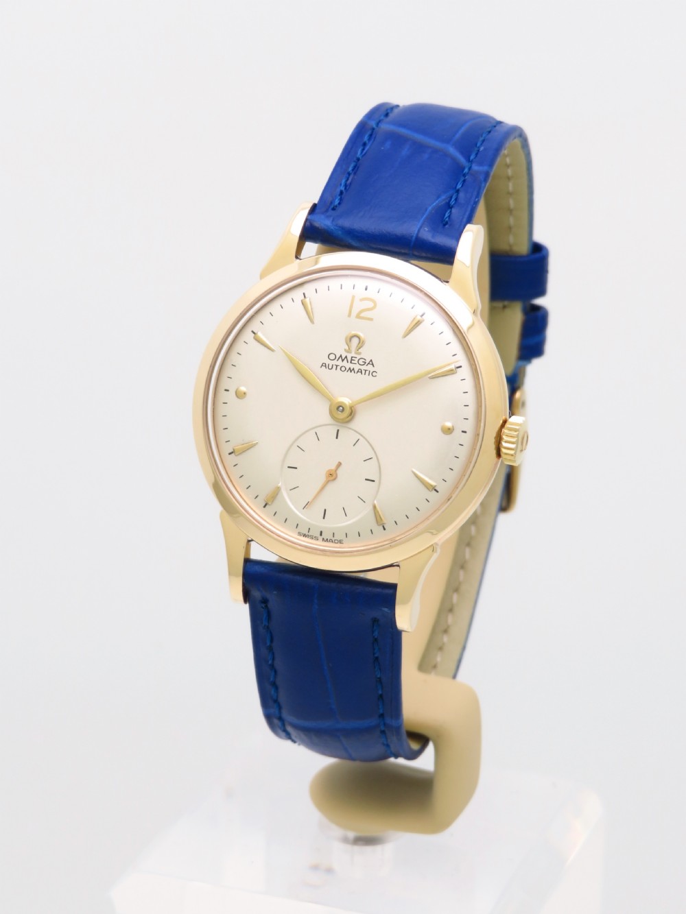 SUPERB SOLID 9CT GOLD OMEGA AUTOMATIC BUMPER MENS VINTAGE WATCH C1949