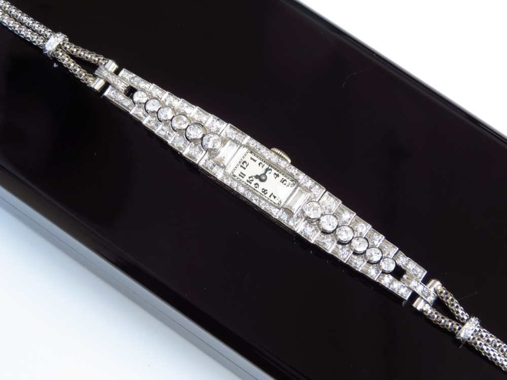 STUNNING LONGINES PLATINUM AND DIAMOND LADIES ART DECO COCKTAIL VINTAGE WATCH C1930