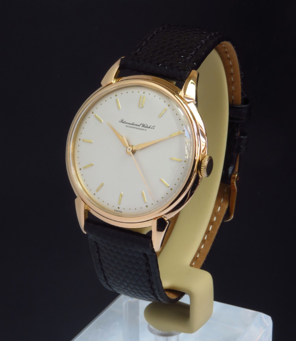SOLID 18CT ROSE GOLD INTERNATIONAL WATCH COMPANY IWC CALI 89 OVERSIZE MENS VINTAGE WATCH C1951  movement serial number 1285038