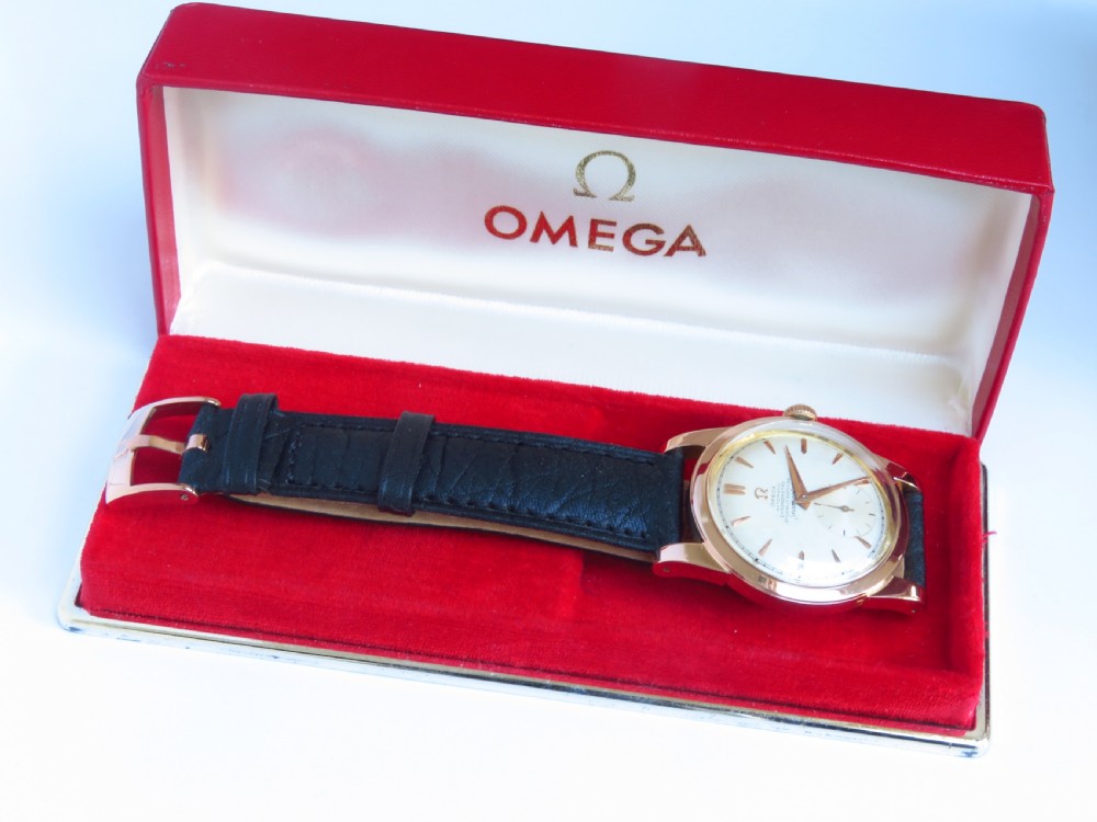SUPER RARE ORIGINAL SOLID 18CT 18K ROSE GOLD OMEGA SEAMASTER AUTOMATIC CHRONOMETER MARK 1 MENS VINTAGE WATCH C1949-50 View XII