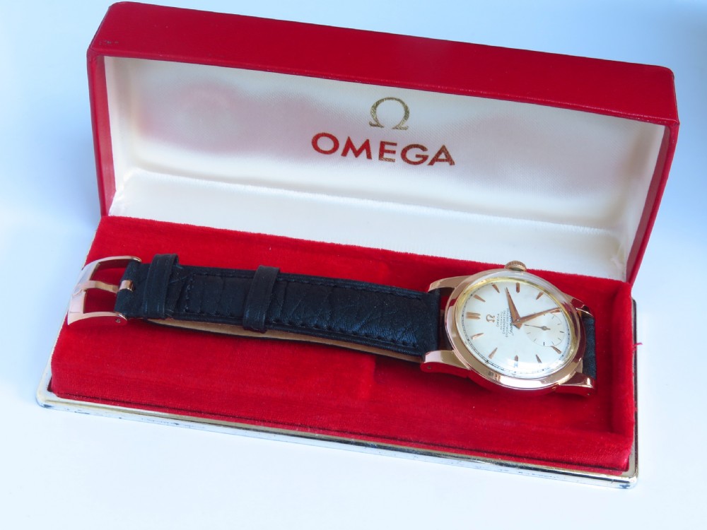 SUPER RARE ORIGINAL SOLID 18CT 18K ROSE GOLD OMEGA SEAMASTER AUTOMATIC CHRONOMETER MARK 1 MENS VINTAGE WATCH C1949-50 View XIII