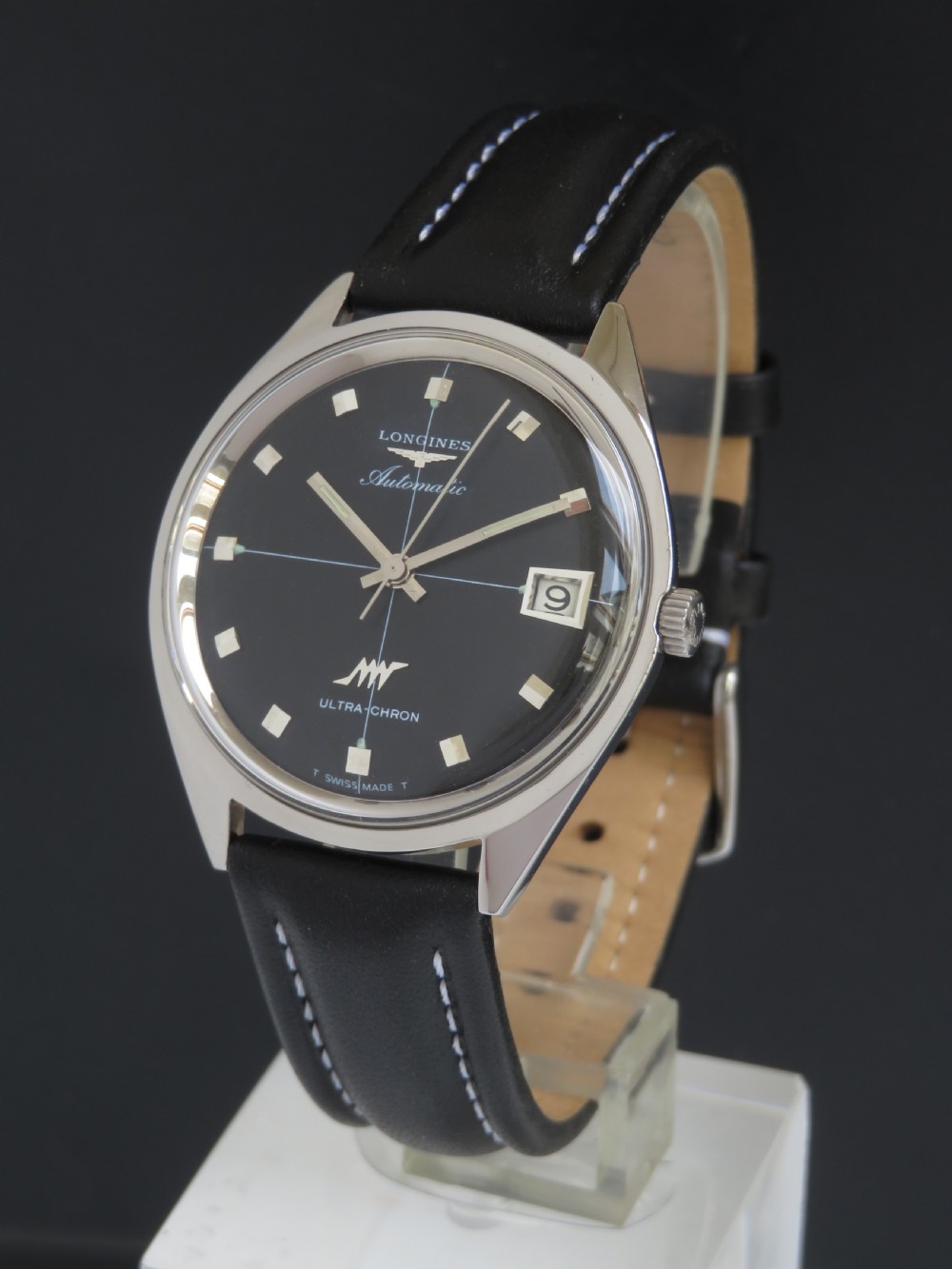 WONDERFUL RARE OVERSIZE LONGINES ULTRACHRON 'SPIDERMAN' AUTOMATIC CHRONOMETER MENS WATCH C1969