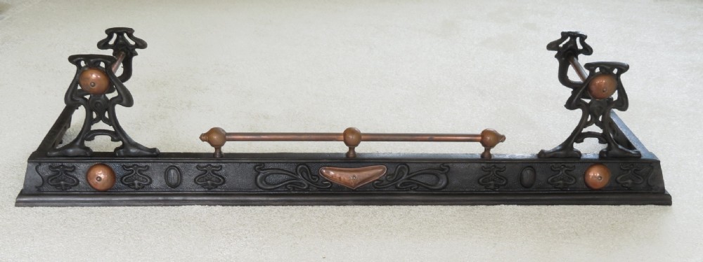 FABULOUS HEAVY CAST IRON AND COPPER ART NOUVEAU ARTS AND CRAFTS VICTORIAN FENDER C1895
