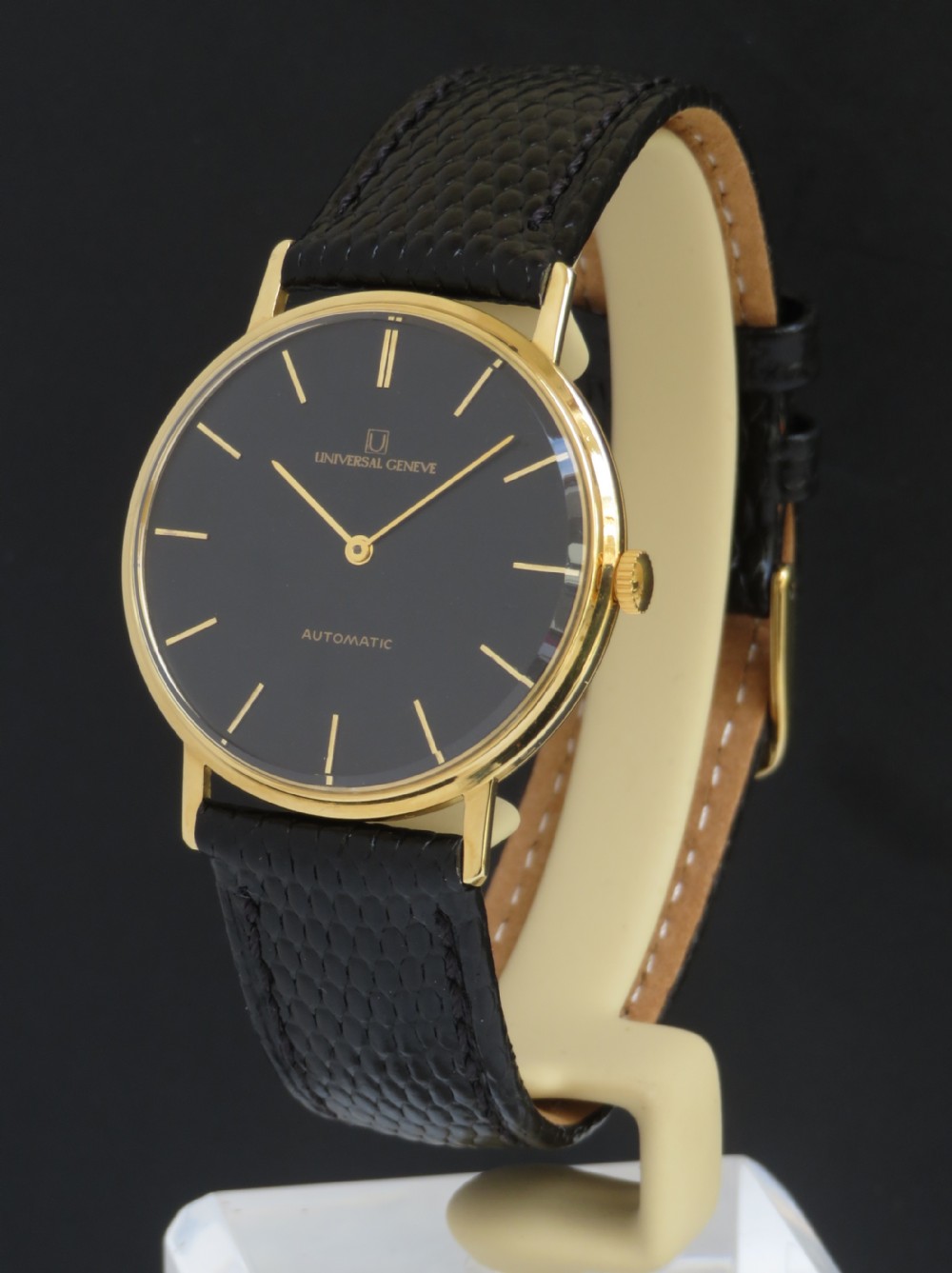 SOLID 18CT 18K UNIVERSAL GENEVE AUTOMATIC CAL 66 MENS VINTAGE WATCH C1966