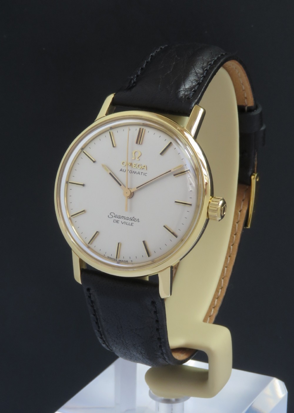 WONDERFUL SOLID 18CT GOLD OMEGA SEAMASTER DE VILLE AUTOMATIC MENS VINTAGE WATCH C1964