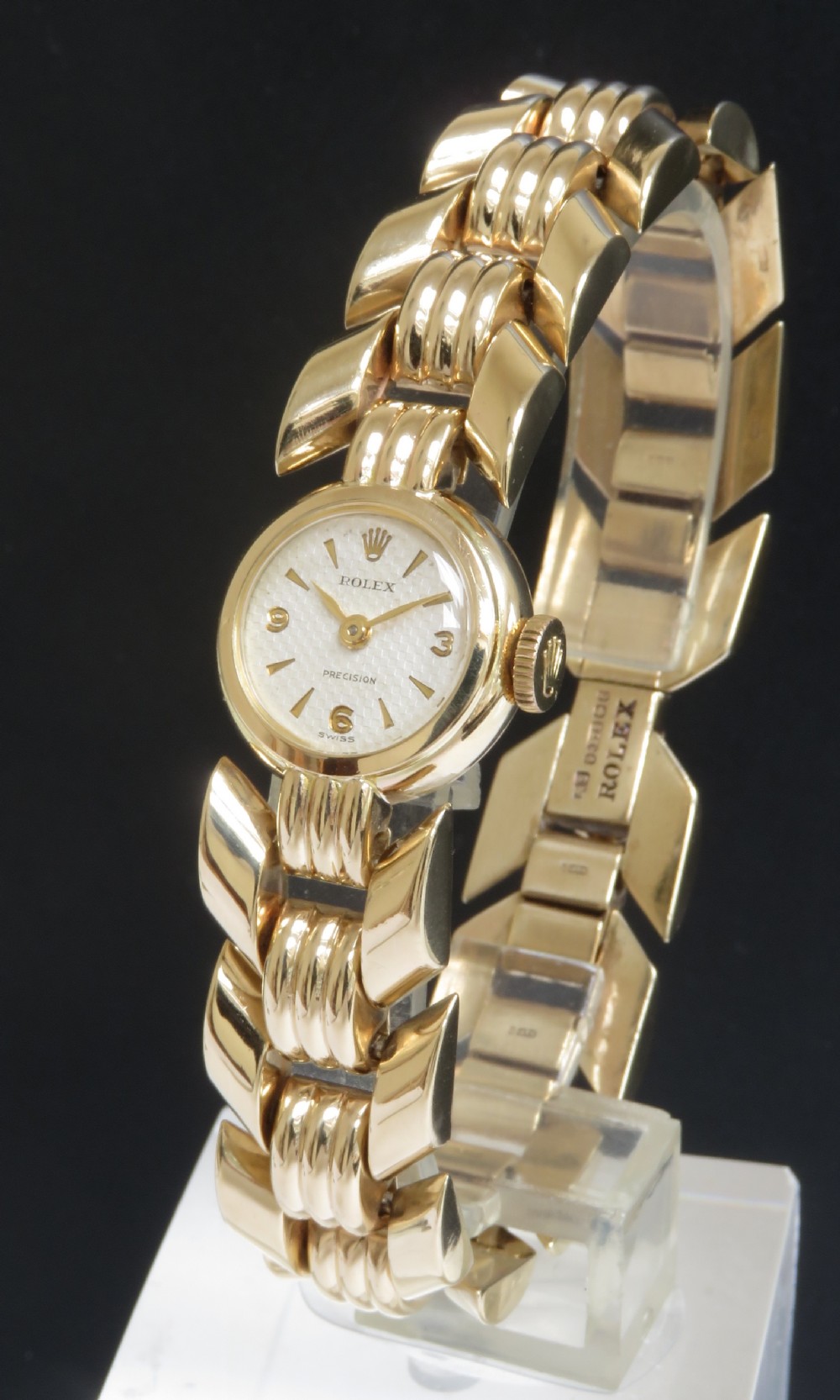 BEAUTIFUL MINT ORIGINAL CONDITION SOLID 9CT GOLD ROLEX PRECISION LADIES WATCH C1954