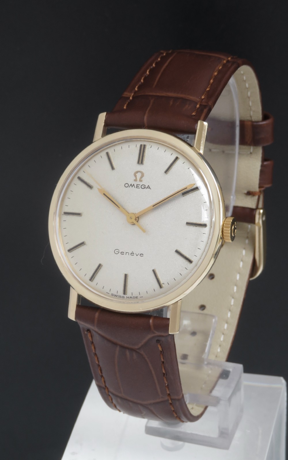 WONDERFUL ORIGINAL SOLID 9CT GOLD OMEGA GENEVE MENS VINTAGE WATCH C1969