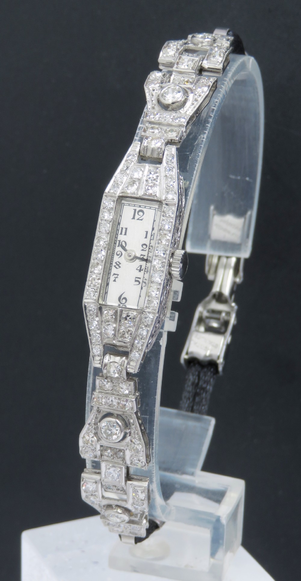 BEAUTIFUL LONGINES PLATINUM AND DIAMOND ART DECO COCKTAIL WATCH C1930