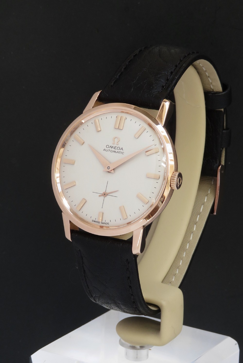 Rare Solid 18ct Rose Gold Omega Tresor Automatic c1959