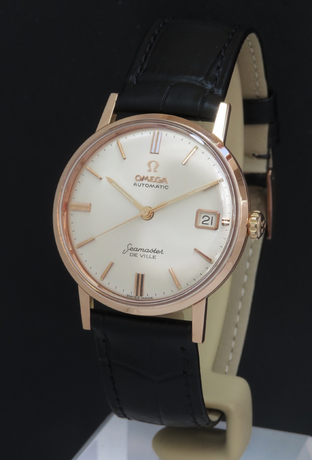 Mint Solid 18ct 18k Rose Gold Omega Seamaster Automatic with Boxes c1962