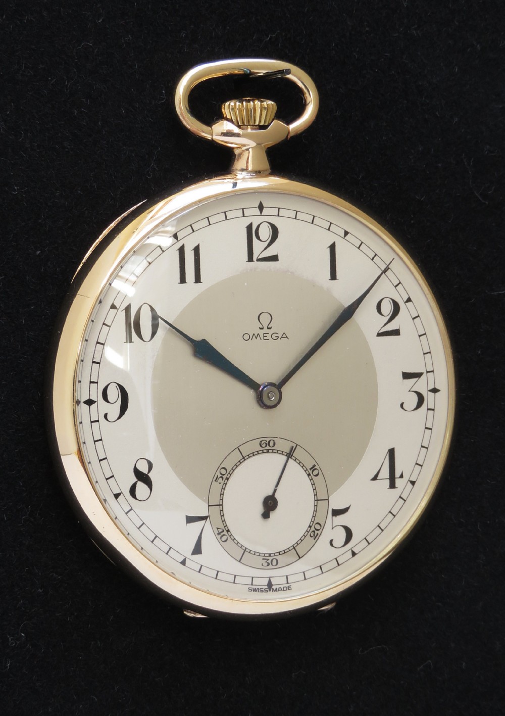 Beautiful Solid 9ct Gold Omega Art Deco Pocket Watch c1938