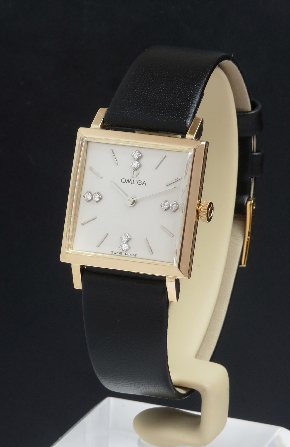 Rare Solid 18ct Gold Omega Diamond Set Ladies Watch c1964