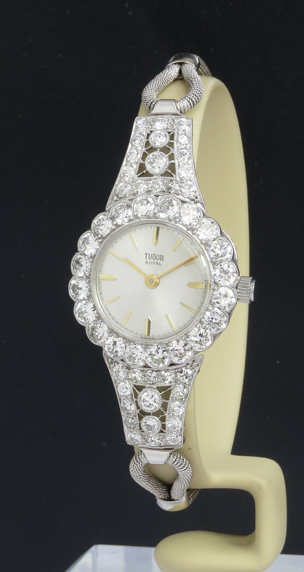 Stunning Tudor Royal Platinum and Diamond Ladies Art Deco Cocktail Watch c1934