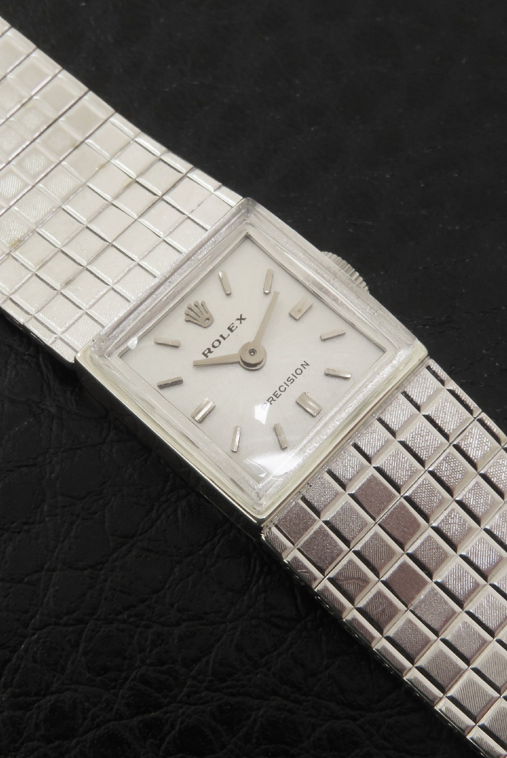 Solid 9ct White Gold Rolex Precision Ladies Cocktail Watch c1960