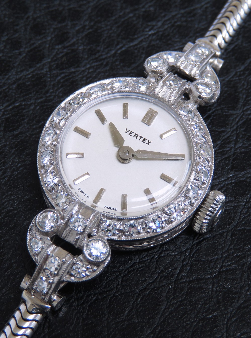 Platinum and Diamond Ladies Cocktail Watch by Vertex c1950