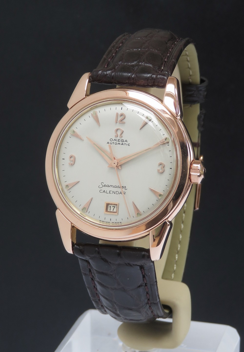 Solid 18ct Rose Gold Omega Calendar Bumper Mark 1 c1951