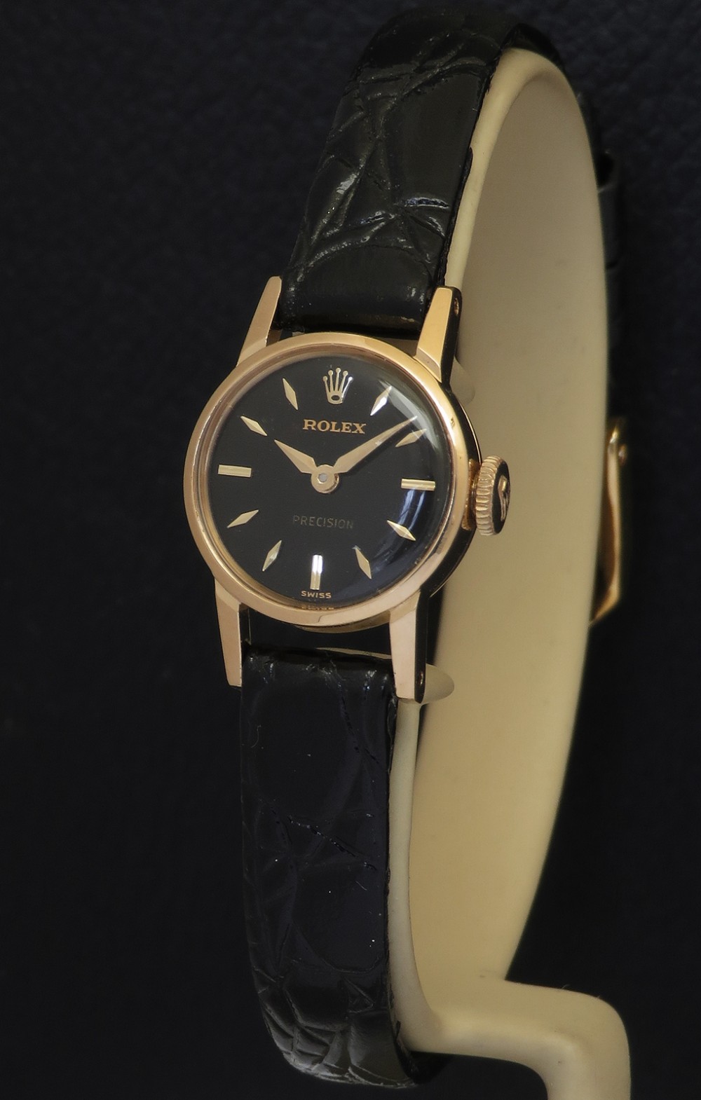 Solid 18ct Gold Rolex Precision Ladies Cocktail Watch c1947
