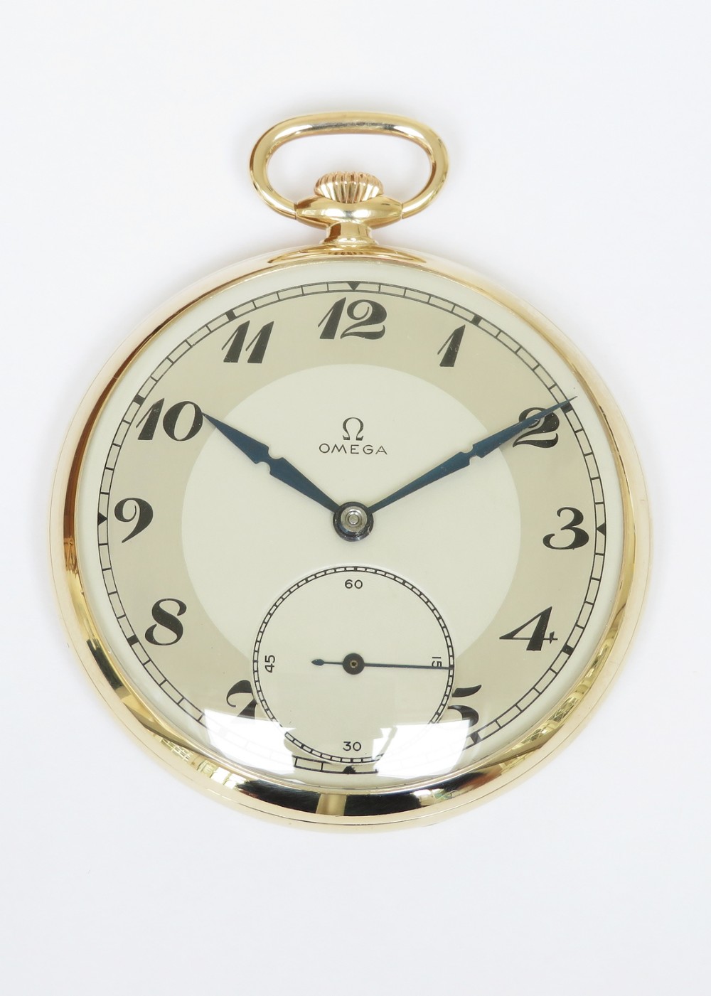 Solid 9ct Gold Omega Art Deco Pocket Watch c1938