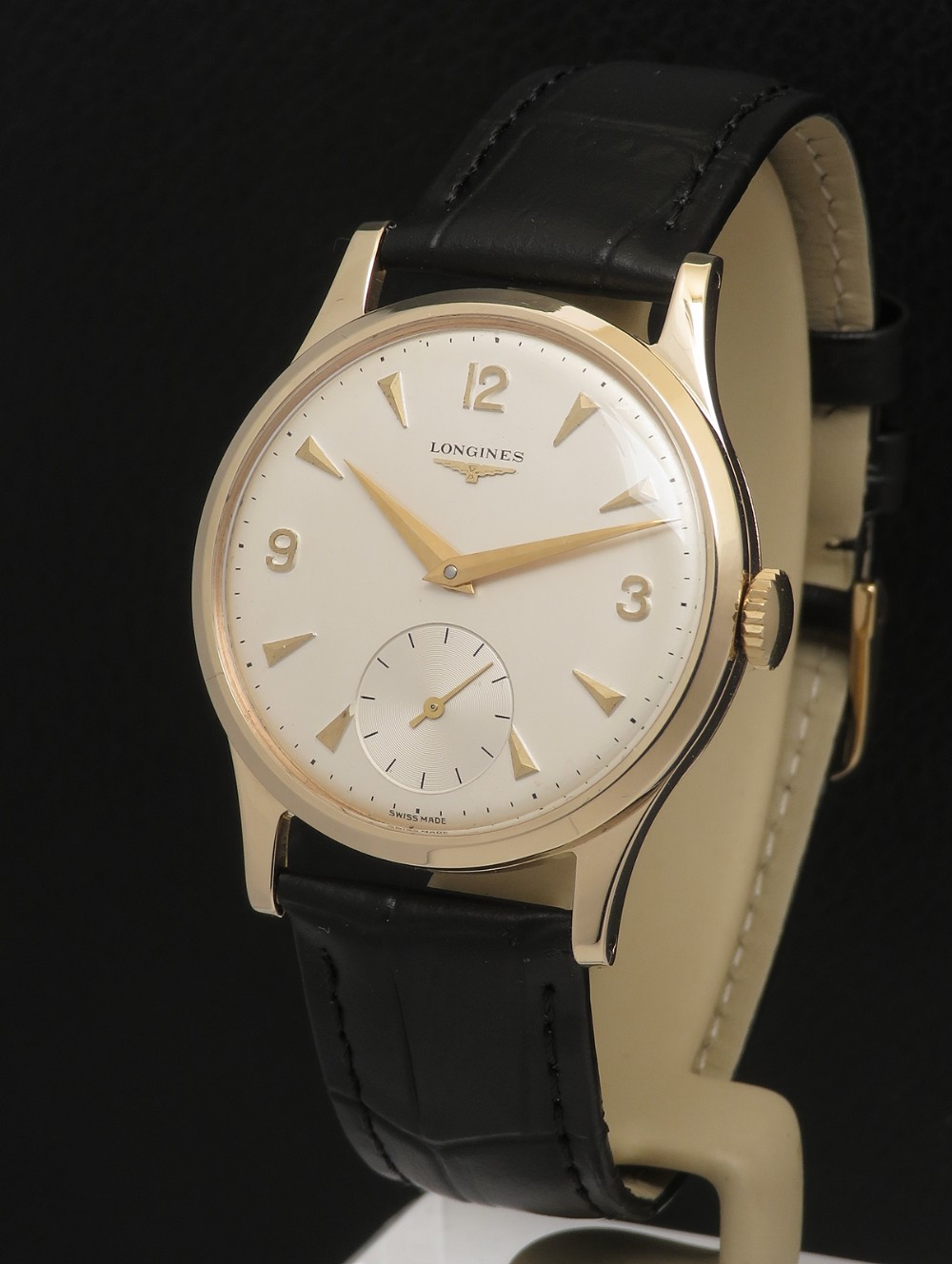 Mint Solid 9ct Gold Longines 30L Mens Watch with box c1964