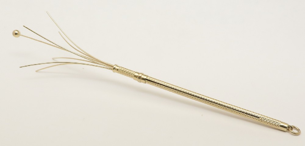 Fantastic solid 9ct gold cocktail stirrer or swizzle stick c1937