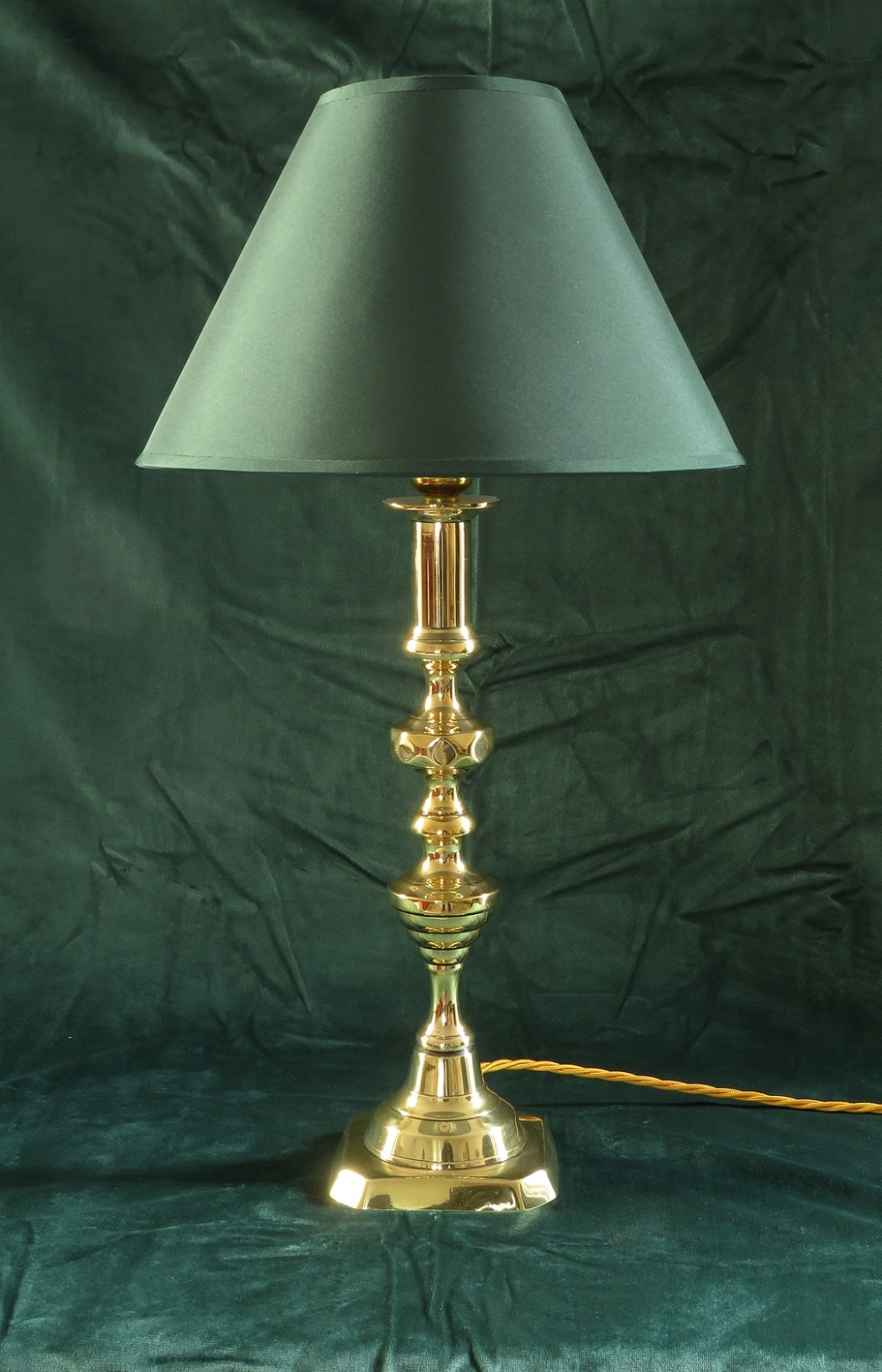 Large Victorian Brass Candle Stick Lamp c1860