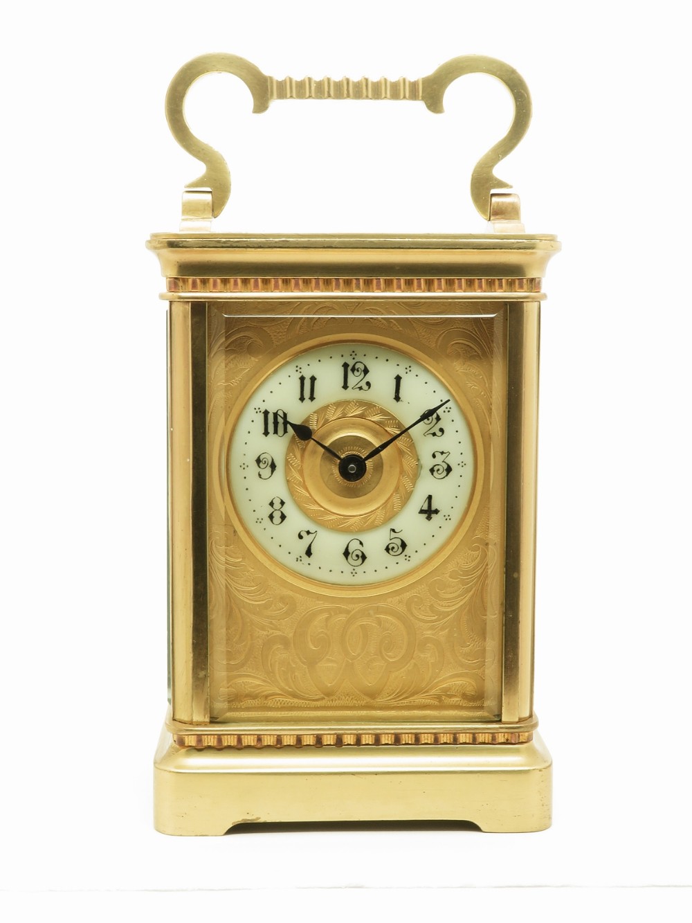 A Fine Victorian gilt masked Carriage Clock c1880