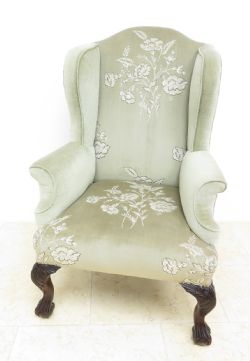 SUPERB LARGE VICTORIAN WING BACK ARMCHAIR C1890