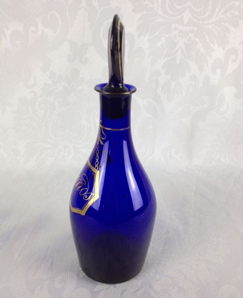fig 2. Georgian Bristol Blue Glass Hollands Club Decanter c.1825