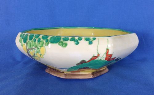 Deco Clarice Cliff Secrets Pattern Large Octagonal Table Bowl