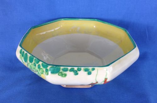 fig 2. Deco Clarice Cliff Secrets Pattern Large Octagonal Table Bowl