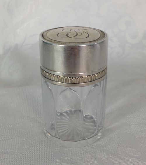 Art Nouveau Henri Lapeyre French Paris Silver Dressing Jar Pot Antique Smelling Salts Vanity