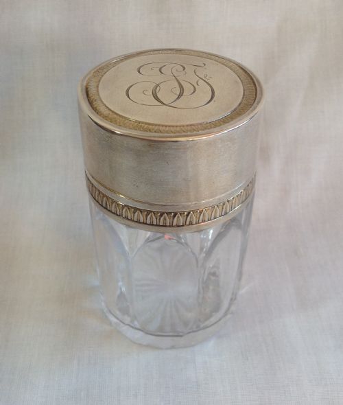fig 1. Art Nouveau Henri Lapeyre French Paris Silver Dressing Jar Pot Antique Smelling Salts Vanity