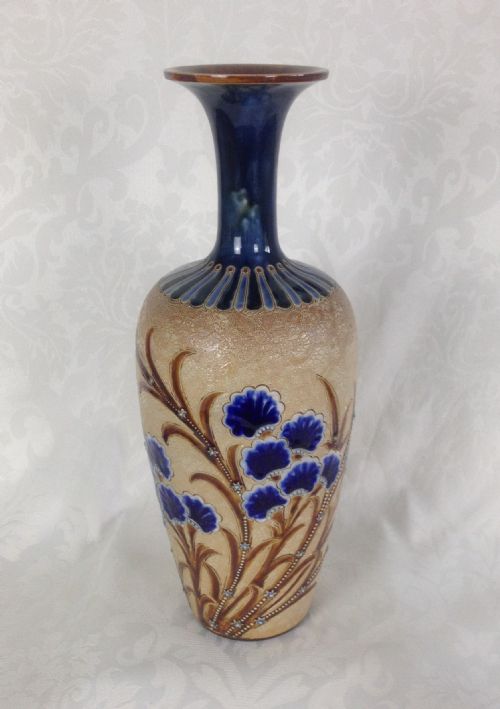 Large 15" Art Nouveau Royal Doulton Stoneware Vase